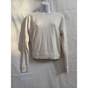 Naked Cashmere Organic Cotton Cashmere Blend Crewneck Sweater Ivory Cream XS
